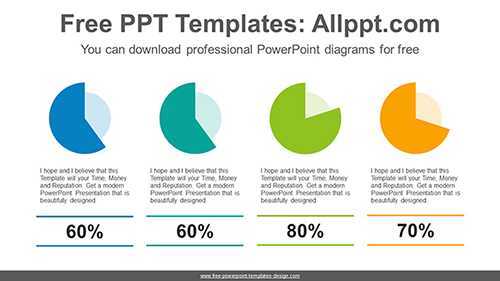 Four Pie Charts PowerPoint Diagram