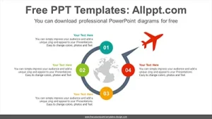 Four radial circle PowerPoint Diagram Template