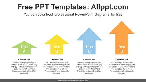 Four Rising Arrows PowerPoint Diagram