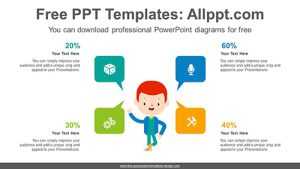 Four Speech bubble PowerPoint Diagram