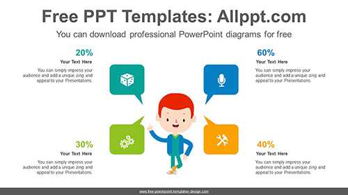 Four Speech bubble PowerPoint Diagram
