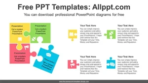 Four Square Puzzles PowerPoint Diagram