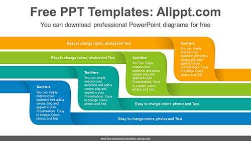 Four Twisted Ribbon PowerPoint Diagram