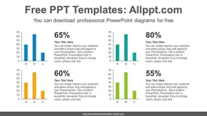 Four vertical bar chart PowerPoint Diagram Template