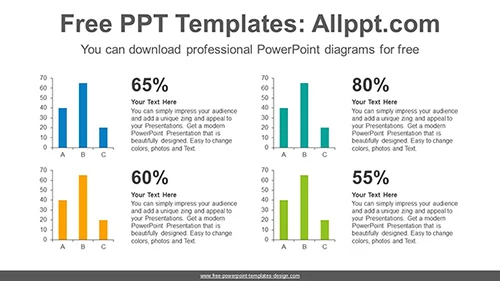 Four vertical bar chart PowerPoint Diagram Template