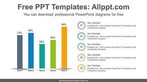 Four Vertical Bar Chart PPT Diagram