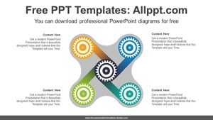 Four Wheels Rotating Gear PPT Diagram
