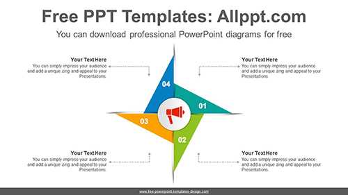 Four-Wing Pinwheel PowerPoint Diagram