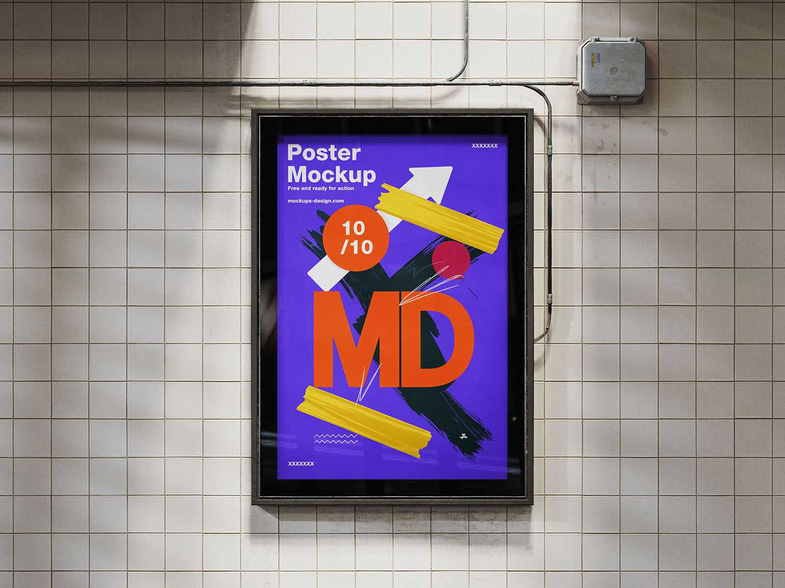 Framed citylight poster mockup - Instant Download