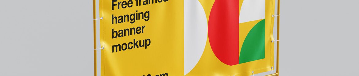 Framed hanging banner mockup - Instant Download