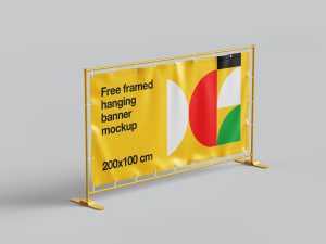 Framed hanging banner mockup - Instant Download
