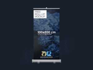 Free 100×200 CM Rollup Mockup (PSD)