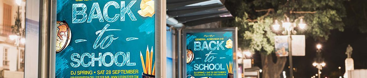 Free 2 Bus Stop Billboards Mockup (PSD)