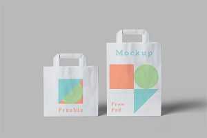 Free 2 Sizes Paper Bag Mockup (PSD)