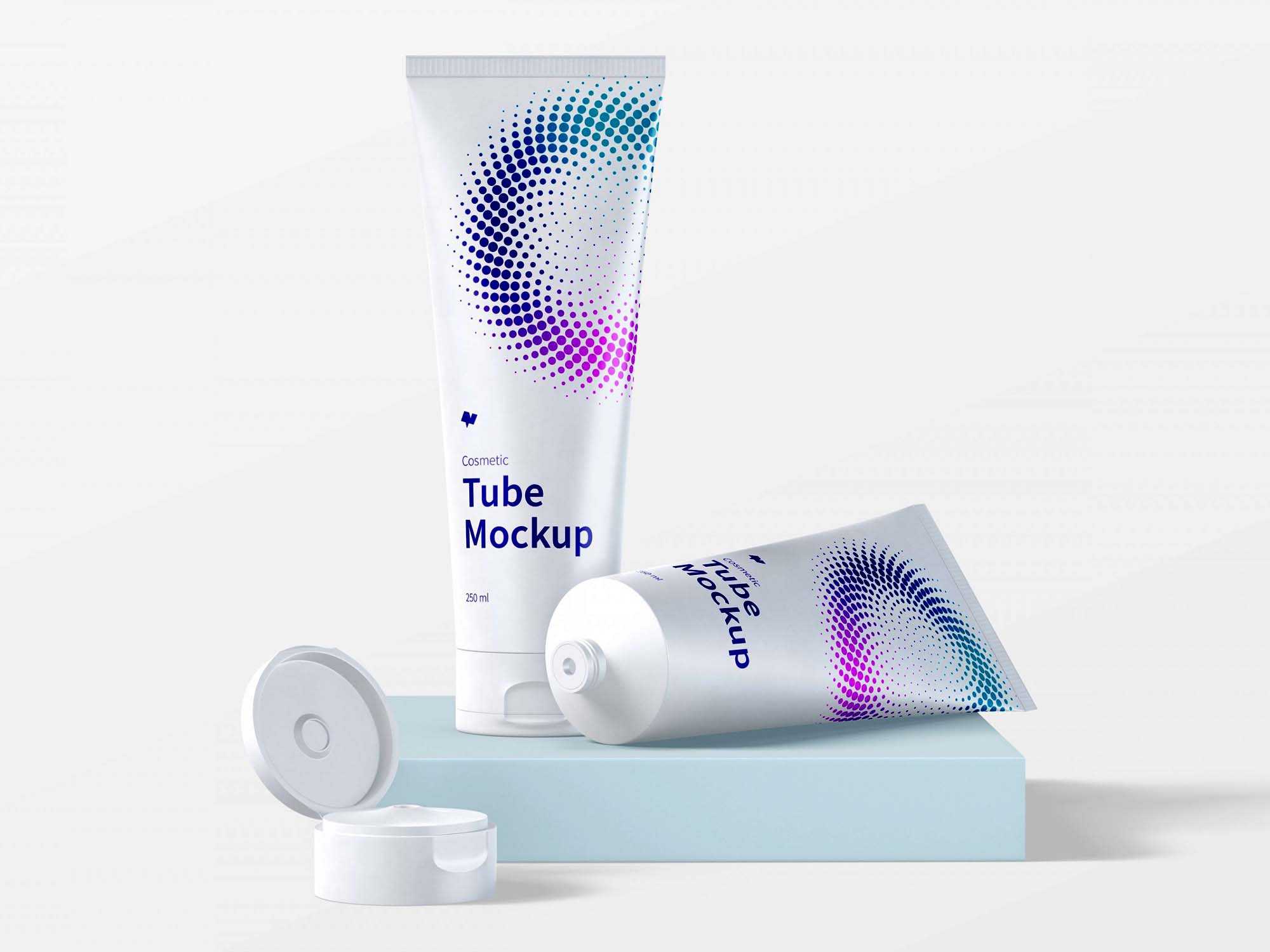 Free 250ml Cosmetic Tubes Mockup (PSD)