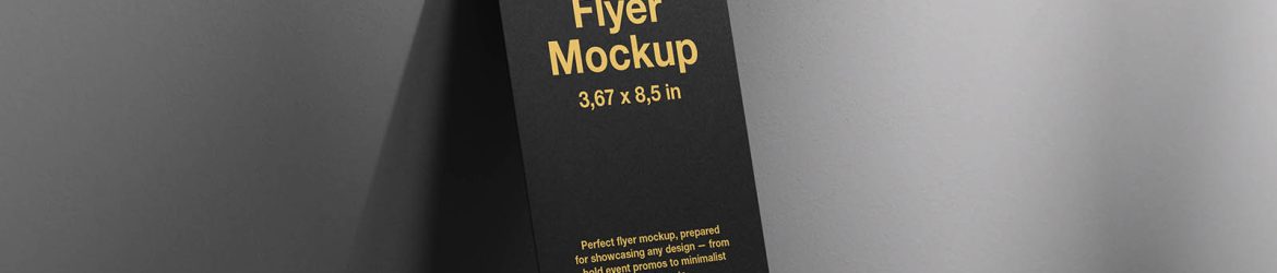 Free 3,67x8,6 inches flyer mockup