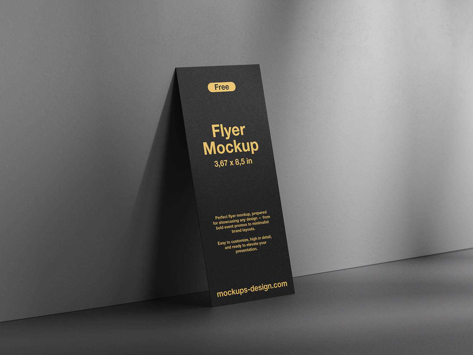 Free 3,67x8,6 inches flyer mockup