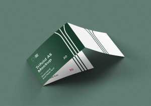 Free 3-Fold Landscape Brochure Mockup (PSD)