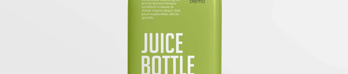Free 350ml Juice Bottle Mockup (PSD)