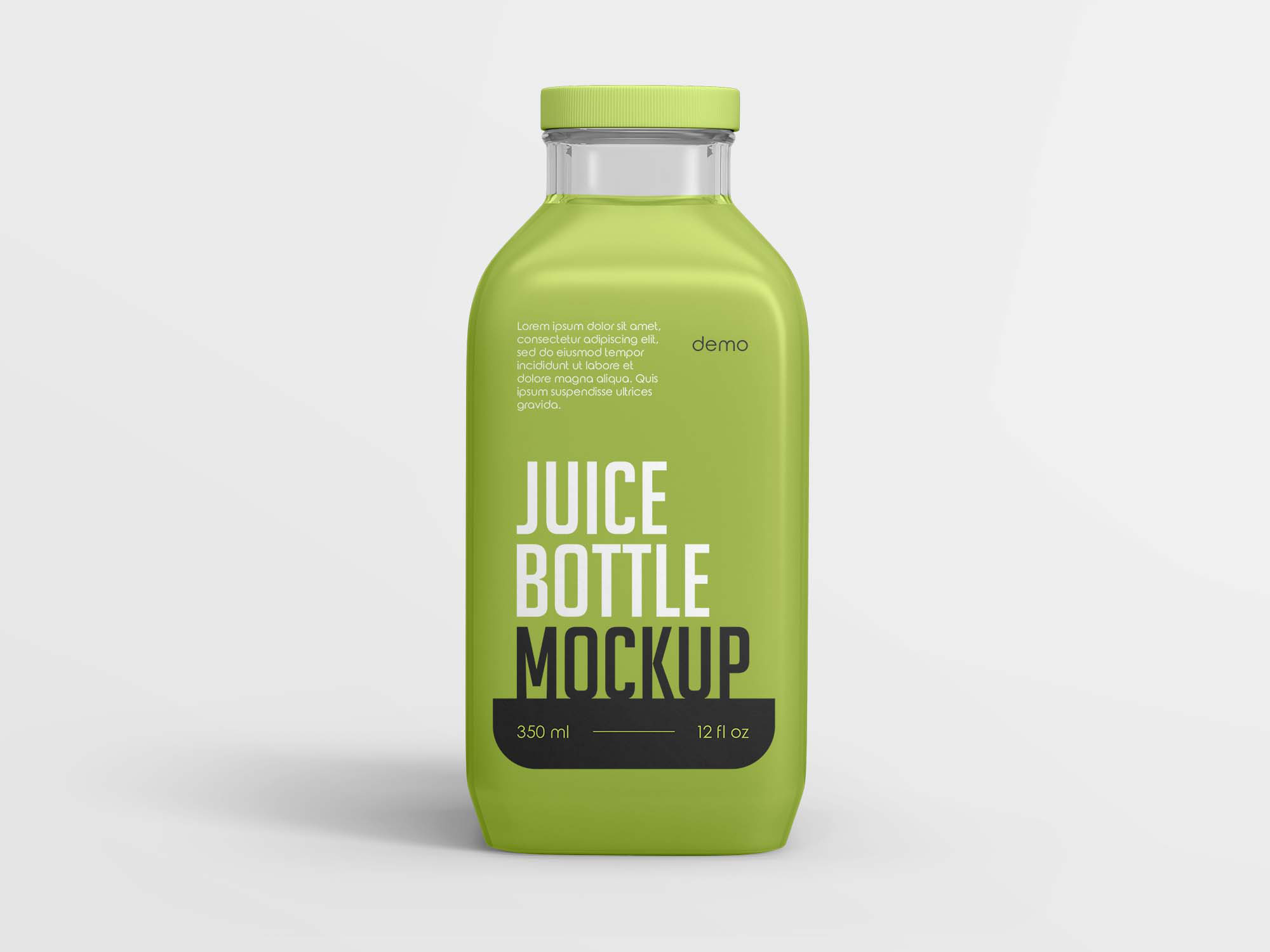 Free 350ml Juice Bottle Mockup (PSD)