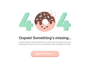 Free 404 Error Page Donut Template (Ai)