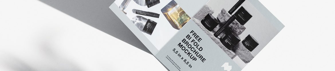 Free 5.5x8.5 inches folded flyer mockup