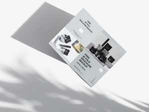 Free 5.5x8.5 inches folded flyer mockup