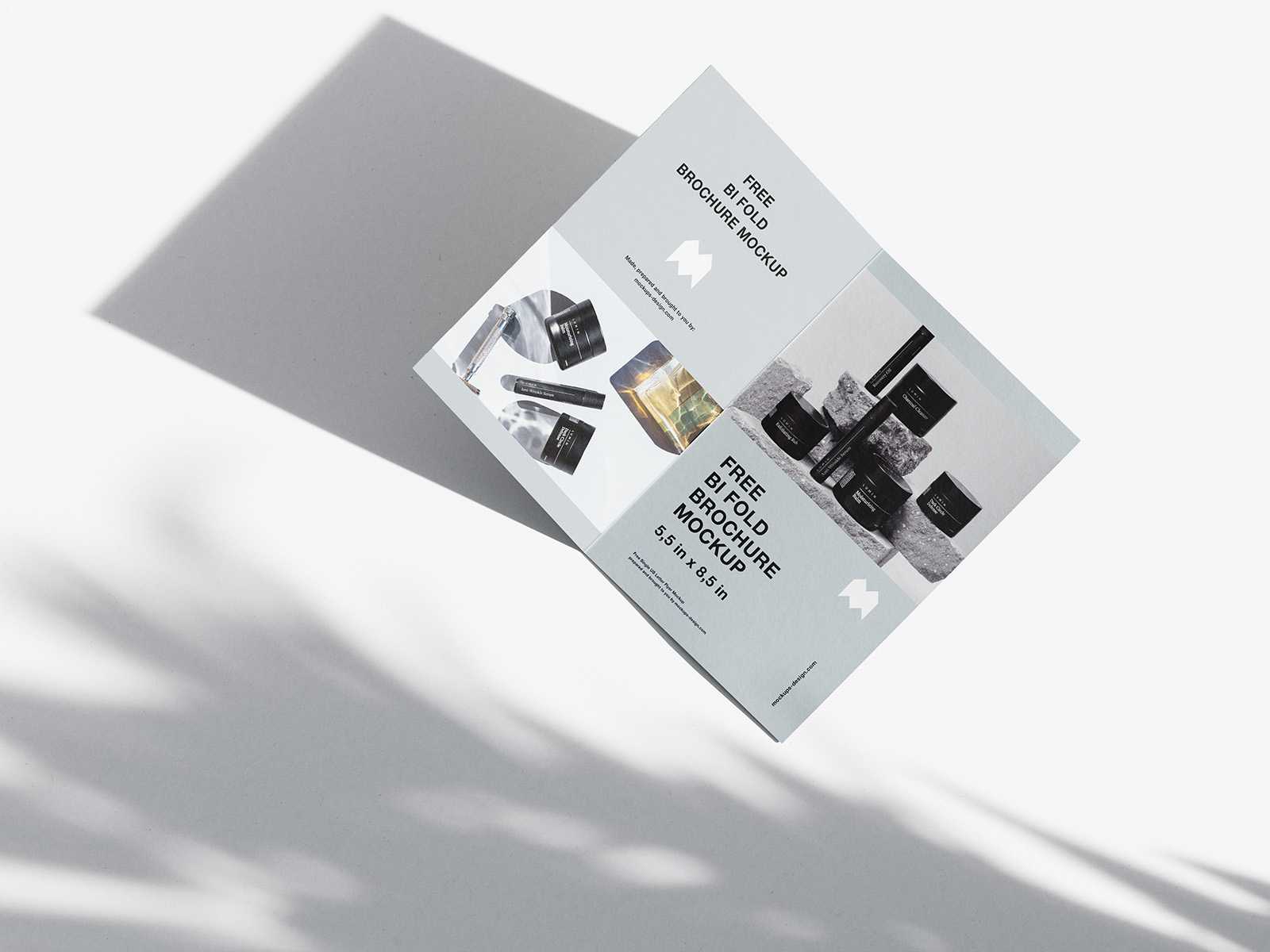 Free 5.5x8.5 inches folded flyer mockup