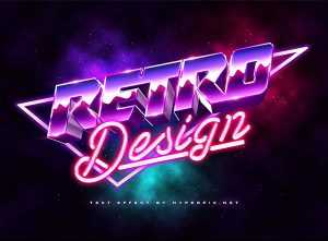 Free 80s Text Effect Mockup (PSD)