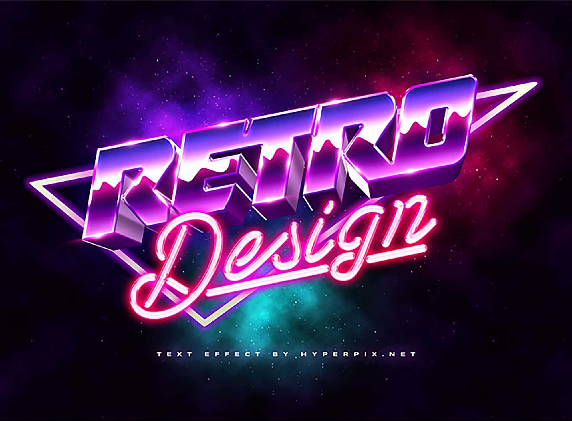 Free 80s Text Effect Mockup (PSD)