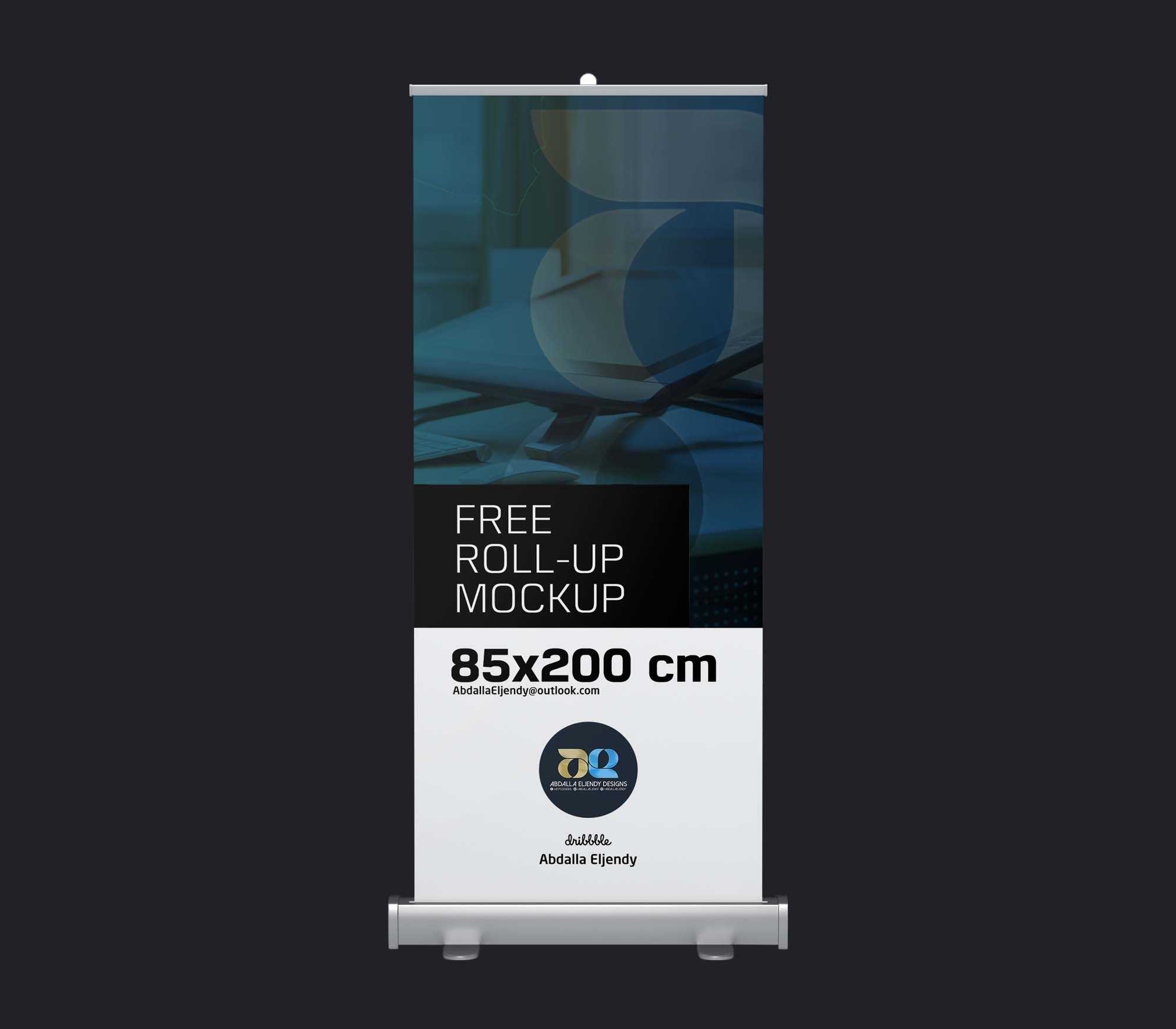 Free 85x200 CM Rollup Mockup (PSD)
