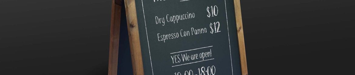 Free A-Frame Chalkboard Restaurant Menu Mockup (PSD)