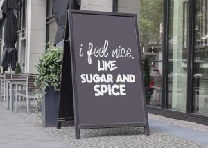 Free A Shape Sign Board Mockup (PSD)