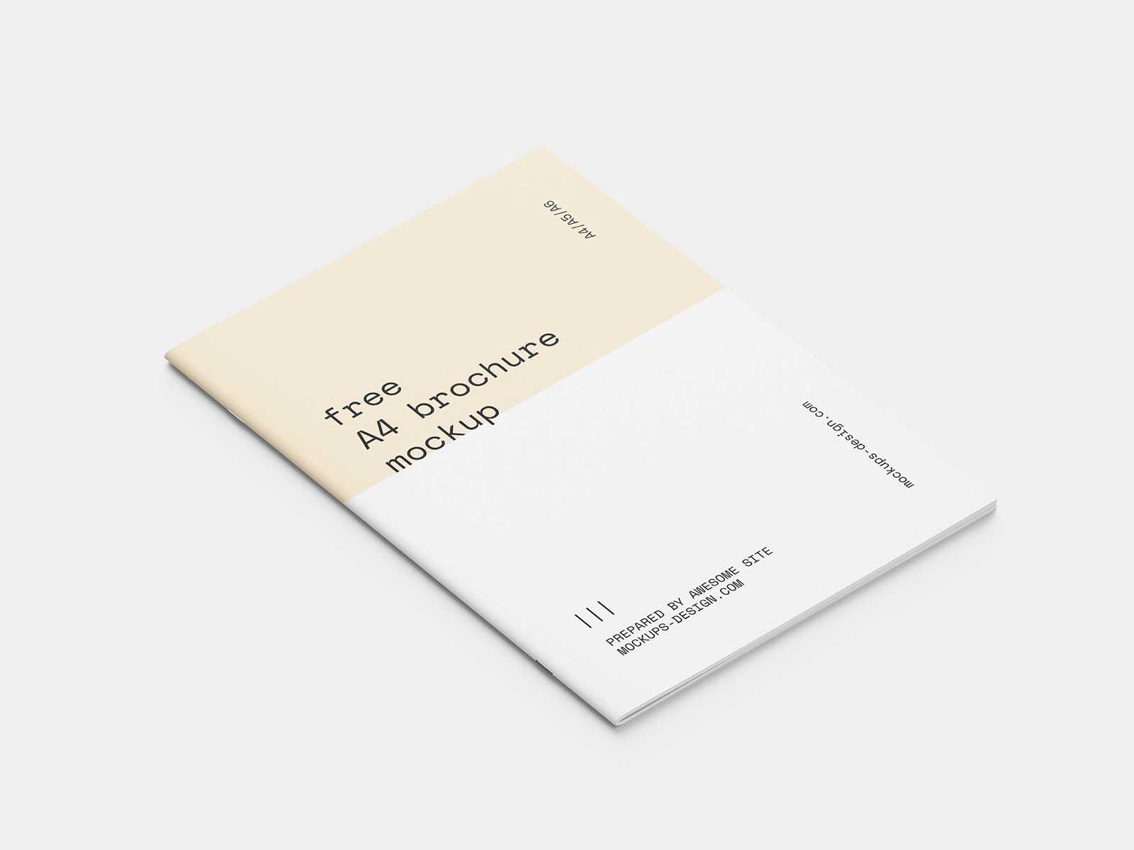 Free A4 brochure cover mockup