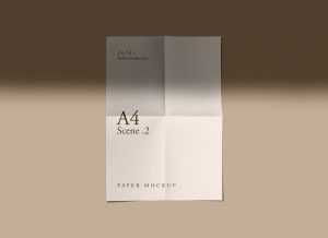 Free A4 Fold Paper Mockup (PSD)