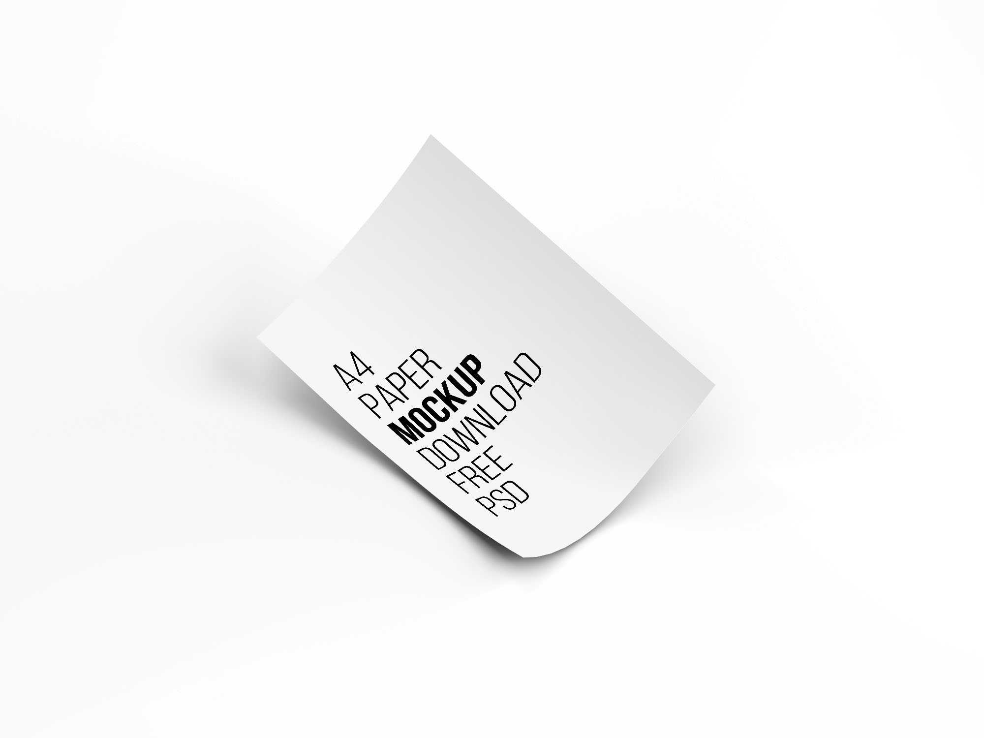 Free A4 Paper Mockup (PSD)