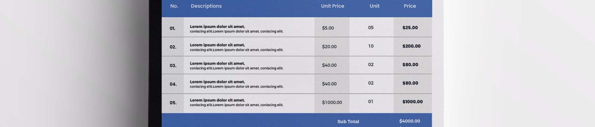 Free A4 Professional Invoice Template (PSD)
