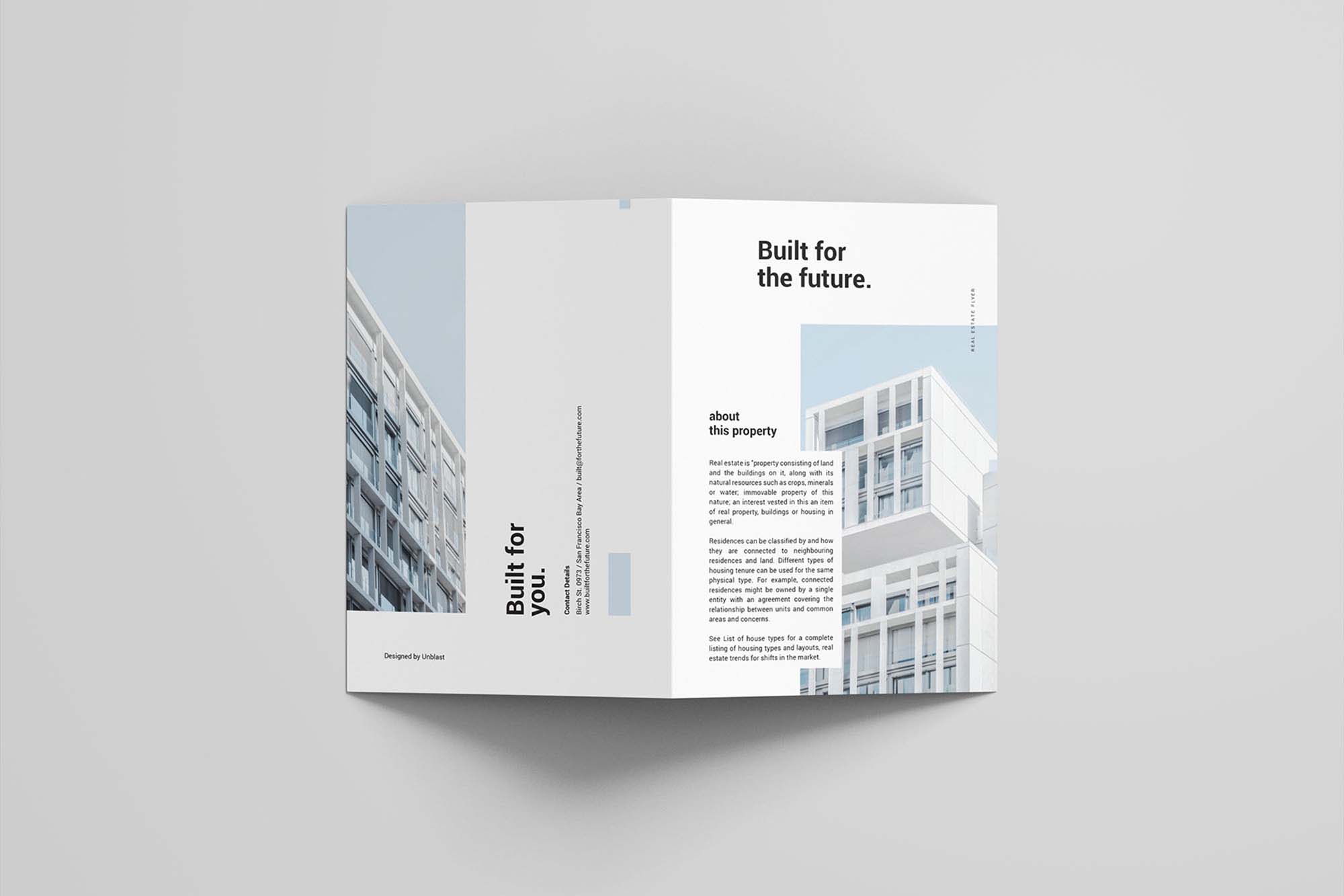 Free A4 Real Estate Bifold Brochure Template