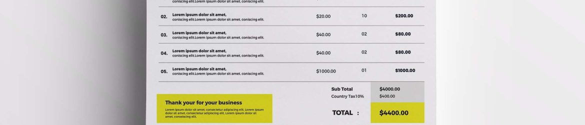 Free A4 Size Invoice Template (PSD)