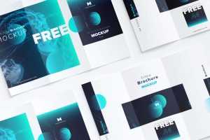 Free A4 Trifold Brochures Mockup (PSD)