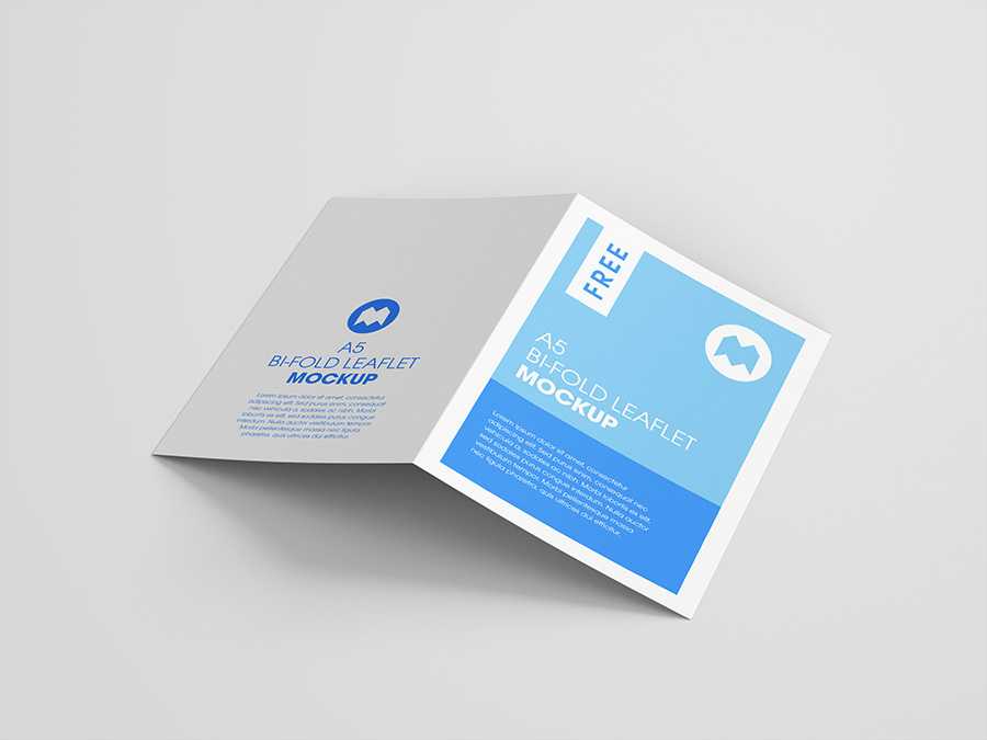 Free A5 bi-fold leaflet mockup