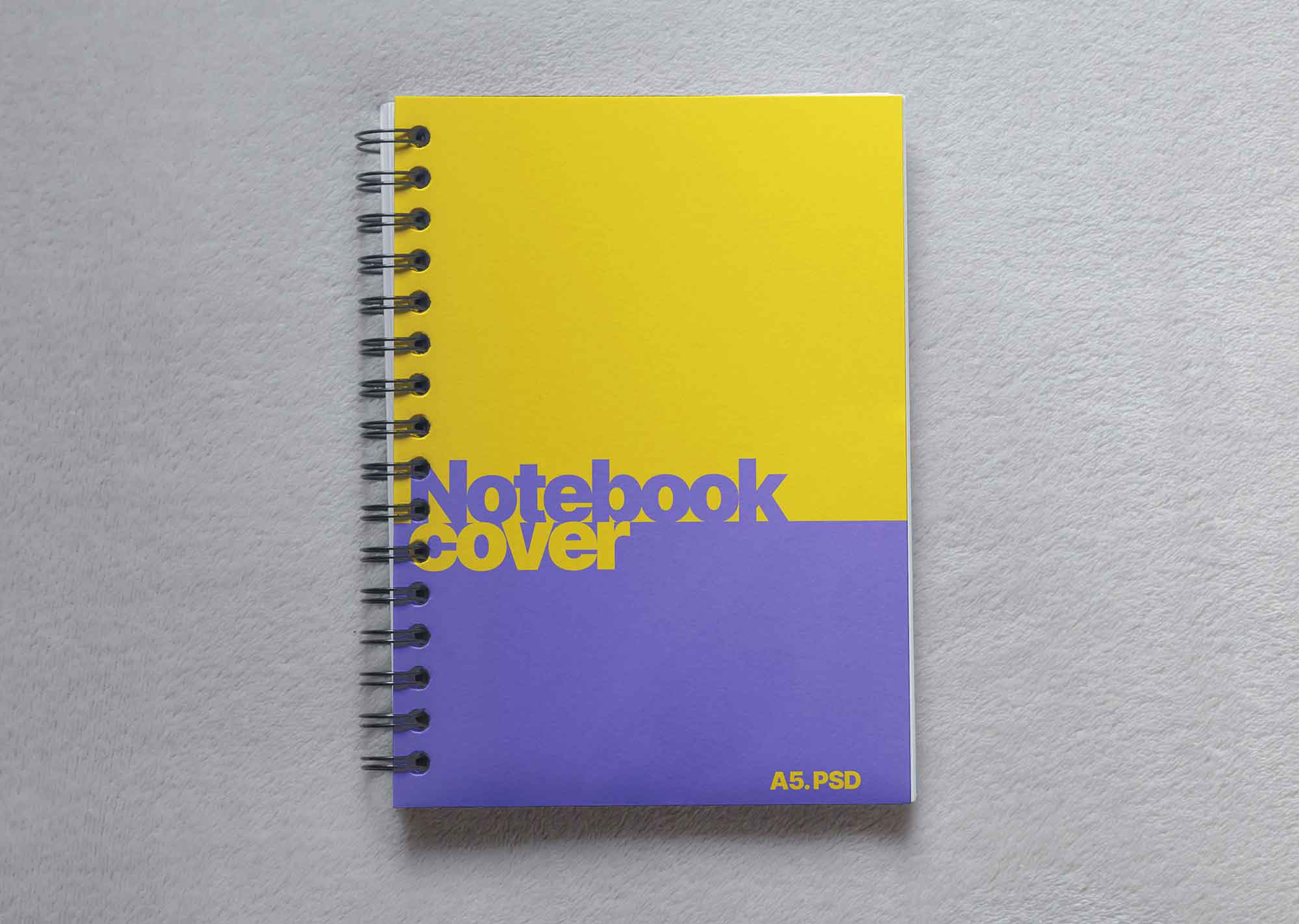 Free A5 Cover Notebook Mockup (PSD)