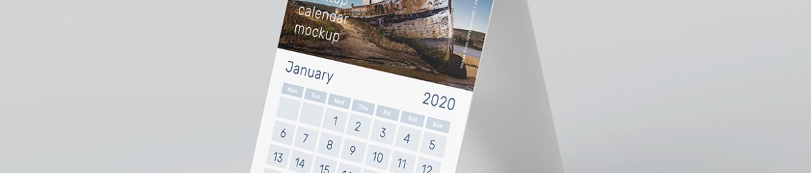 Free A5 desk calendar mockup