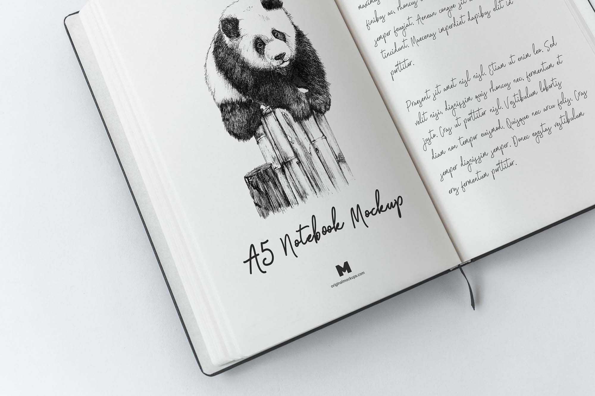 Free A5 Hardcover Notebook Mockup (PSD)