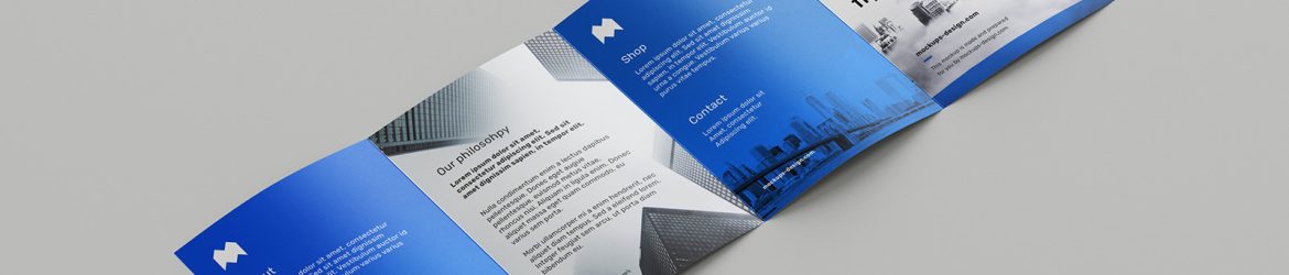 Free A5 quad fold flyer mockup