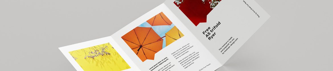 Free A5 trifold flyer mockup Free A5 trifold flyer mockup