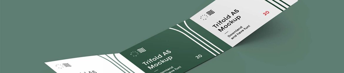 Free A5 Trifold Landscape Brochure Mockup (PSD) Free A5 Trifold Landscape Brochure Mockup (PSD)