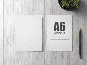 Free A6 Bifold Greeting Card / Invitation Mockup (PSD)