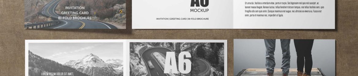Free A6 Bifold Invitation Card Mockup