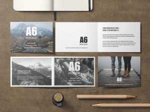 Free A6 Bifold Invitation Card Mockup